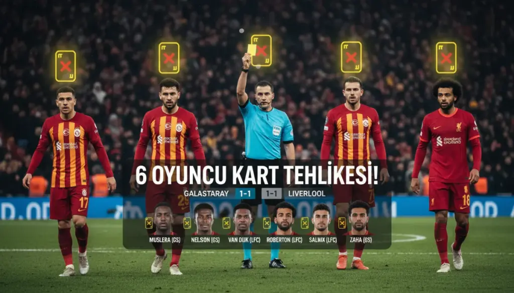 Galatasaray Liverpool Rövanşında 6 Oyuncu Kart Tehlikesinde